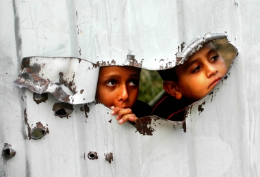Palestinian kids are seenRafahToday